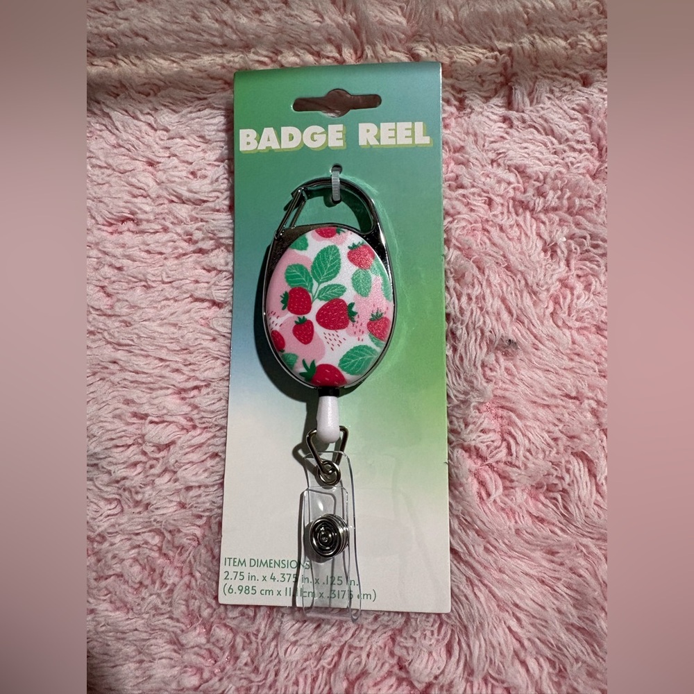Strawberry Print Badge Reel